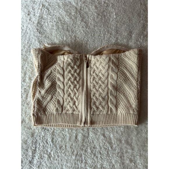 NWT JLUXLABEL Beige Davina Knit Bustier Top Size Medium - Picture 3 of 5